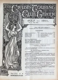 Ctc Gazette, Vol 1911, No 7 cover