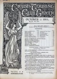 Ctc Gazette, Vol 1911, No 10 cover