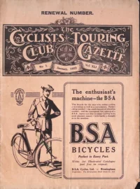 CTC Gazette, Vol 1922, No 1 cover