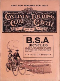 CTC Gazette, Vol 1922, No 3