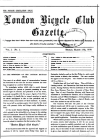 London Bicycle Club Gazette cover