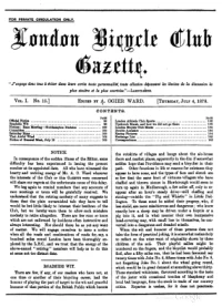 London Bicycle Club Gazette, Vol 1, No 15