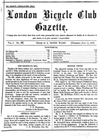 London Bicycle Club Gazette, Vol 1, No 16