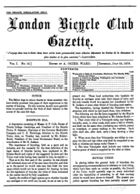 London Bicycle Club Gazette, Vol 1, No 18