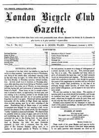 London Bicycle Club Gazette, Vol 1, No 19