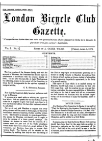 London Bicycle Club Gazette, Vol 1, No 2
