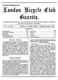 London Bicycle Club Gazette, Vol 1, No 20