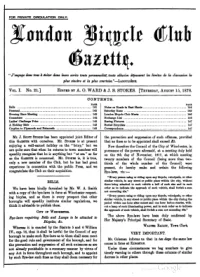 London Bicycle Club Gazette, Vol 1, No 21