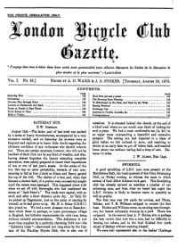 London Bicycle Club Gazette, Vol 1, No 23