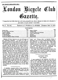 London Bicycle Club Gazette, Vol 1, No 26