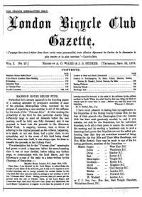 London Bicycle Club Gazette, Vol 1, No 27