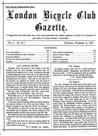 London Bicycle Club Gazette, Vol 1, No 31