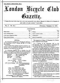 London Bicycle Club Gazette, Vol 1, No 33