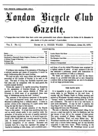 London Bicycle Club Gazette, Vol 1, No 5