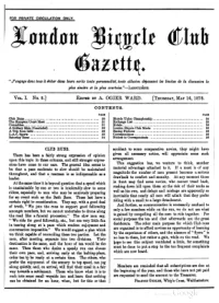 London Bicycle Club Gazette, Vol 1, No 8