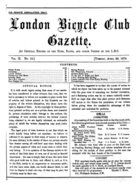 London Bicycle Club Gazette, Vol 2, No 10