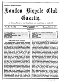 London Bicycle Club Gazette, Vol 2, No 13