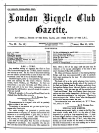 London Bicycle Club Gazette, Vol 2, No 15