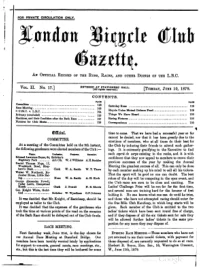 London Bicycle Club Gazette, Vol 2, No 17
