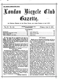 London Bicycle Club Gazette, Vol 2, No 18