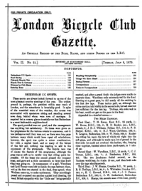 London Bicycle Club Gazette, Vol 2, No 21 cover
