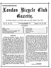 London Bicycle Club Gazette, Vol 2, No 22