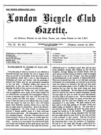 London Bicycle Club Gazette, Vol 2, No 26