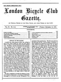 London Bicycle Club Gazette, Vol 2, No 31