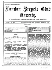 London Bicycle Club Gazette, Vol 2, No 34