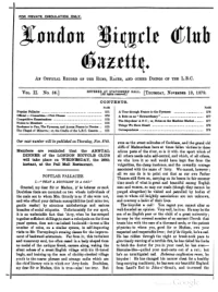 London Bicycle Club Gazette, Vol 2, No 36