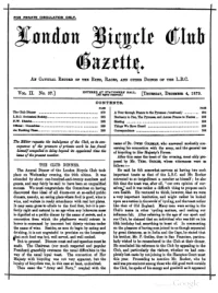 London Bicycle Club Gazette, Vol 2, No 37
