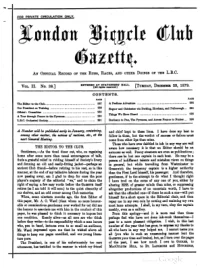 London Bicycle Club Gazette, Vol 2, No 38
