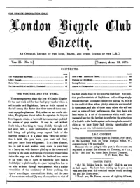 London Bicycle Club Gazette, Vol 2, No 9