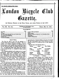 London Bicycle Club Gazette, Vol 3, No 10