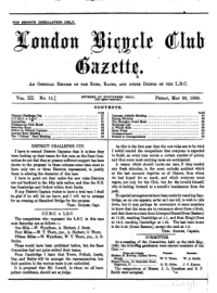London Bicycle Club Gazette, Vol 3, No 11