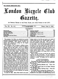 London Bicycle Club Gazette, Vol 3, No 13