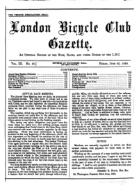 London Bicycle Club Gazette, Vol 3, No 15