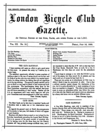 London Bicycle Club Gazette, Vol 3, No 18