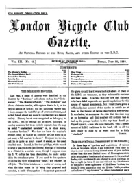 London Bicycle Club Gazette, Vol 3, No 20