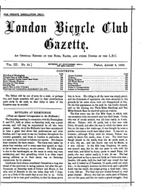 London Bicycle Club Gazette, Vol 3, No 21