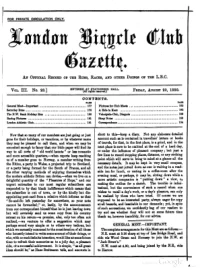 London Bicycle Club Gazette, Vol 3, No 23