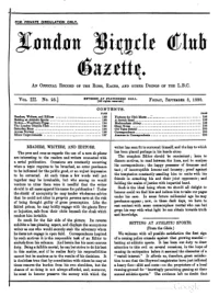 London Bicycle Club Gazette, Vol 3, No 25