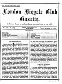 London Bicycle Club Gazette, Vol 3, No 26