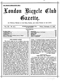 London Bicycle Club Gazette, Vol 3, No 27
