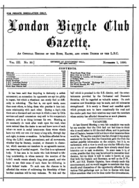 London Bicycle Club Gazette, Vol 3, No 30