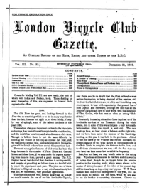 London Bicycle Club Gazette, Vol 3, No 32