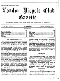 London Bicycle Club Gazette, Vol 3, No 6