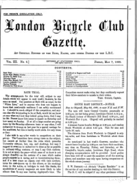 London Bicycle Club Gazette, Vol 3, No 8