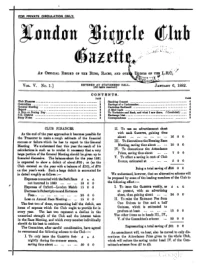 London Bicycle Club Gazette, Vol 5, No 1