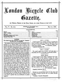 London Bicycle Club Gazette, Vol 5, No 10
